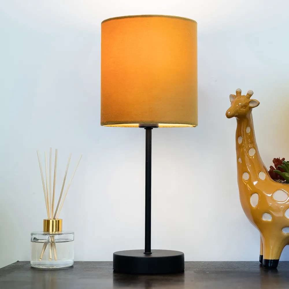 Hove Table Lamp - Black, Velvet