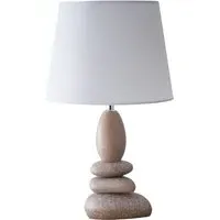 Kai Pebble-Shaped Table Lamp - Brown, Ceramic