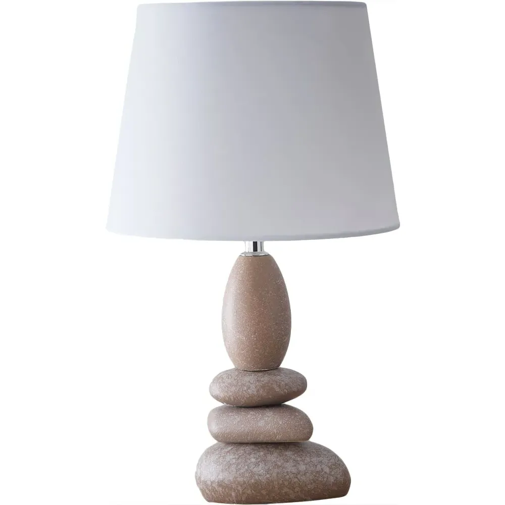 Kai Pebble-Shaped Table Lamp - Brown, Ceramic
