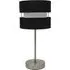 Layered Fabric Shade Chrome Table Lamp - Black