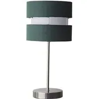 Layered Fabric Shade Table Lamp - Forest Green