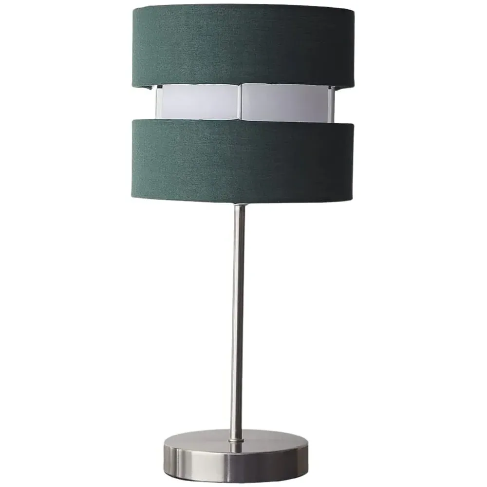 Layered Fabric Shade Table Lamp - Forest Green image