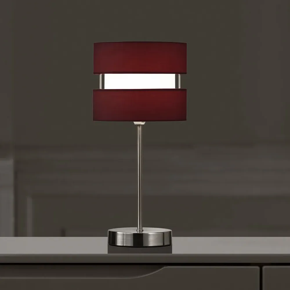 Layered Fabric Shade Table Lamp - Wine