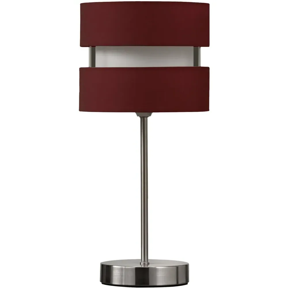 Layered Fabric Shade Table Lamp - Wine