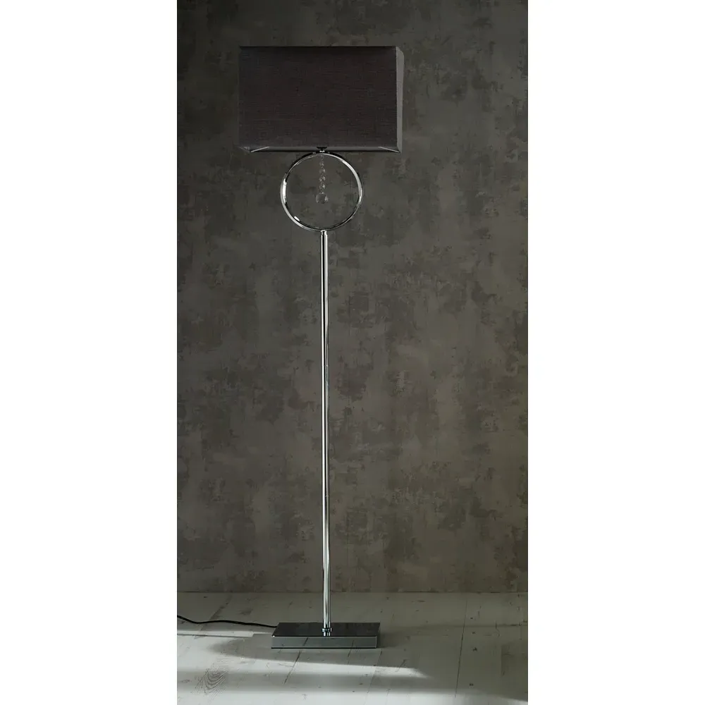Lizzy Floor Lamp with Crystal Detail - Silver, Chrome