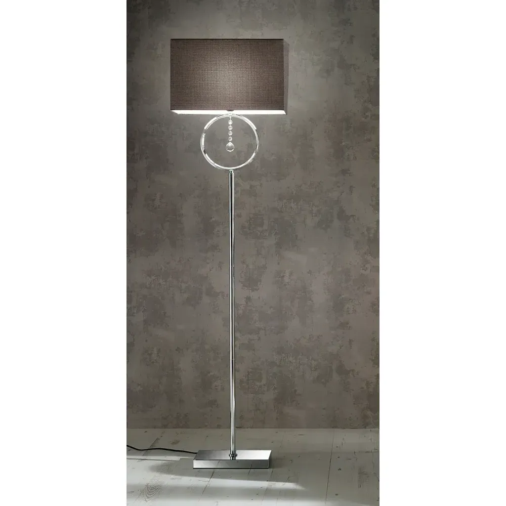 Lizzy Floor Lamp with Crystal Detail - Silver, Chrome