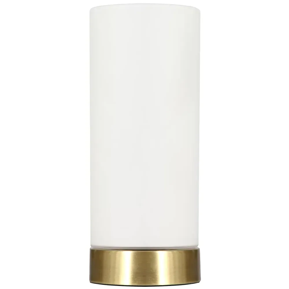 Lonsdale Cylinder Table Lamp - White, Glass image