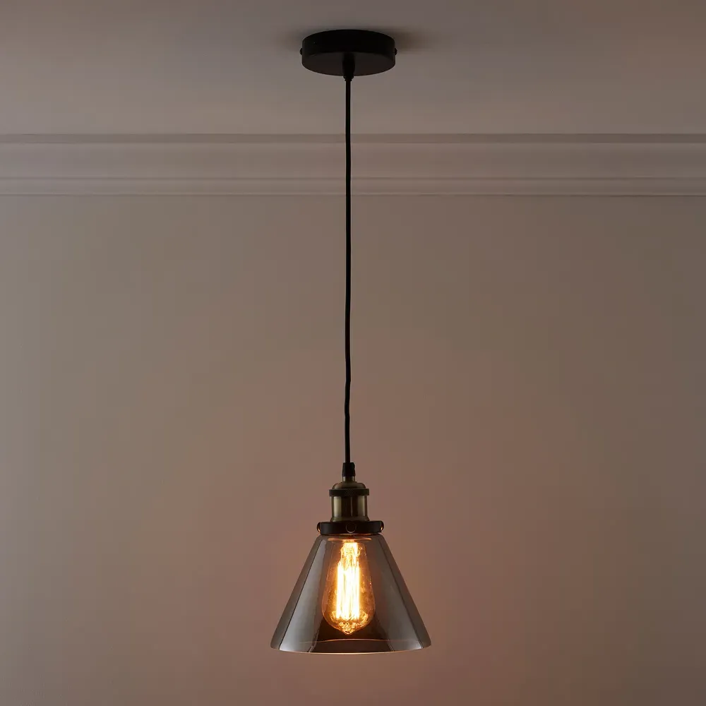 Lucy Glass Pendant Light - Grey