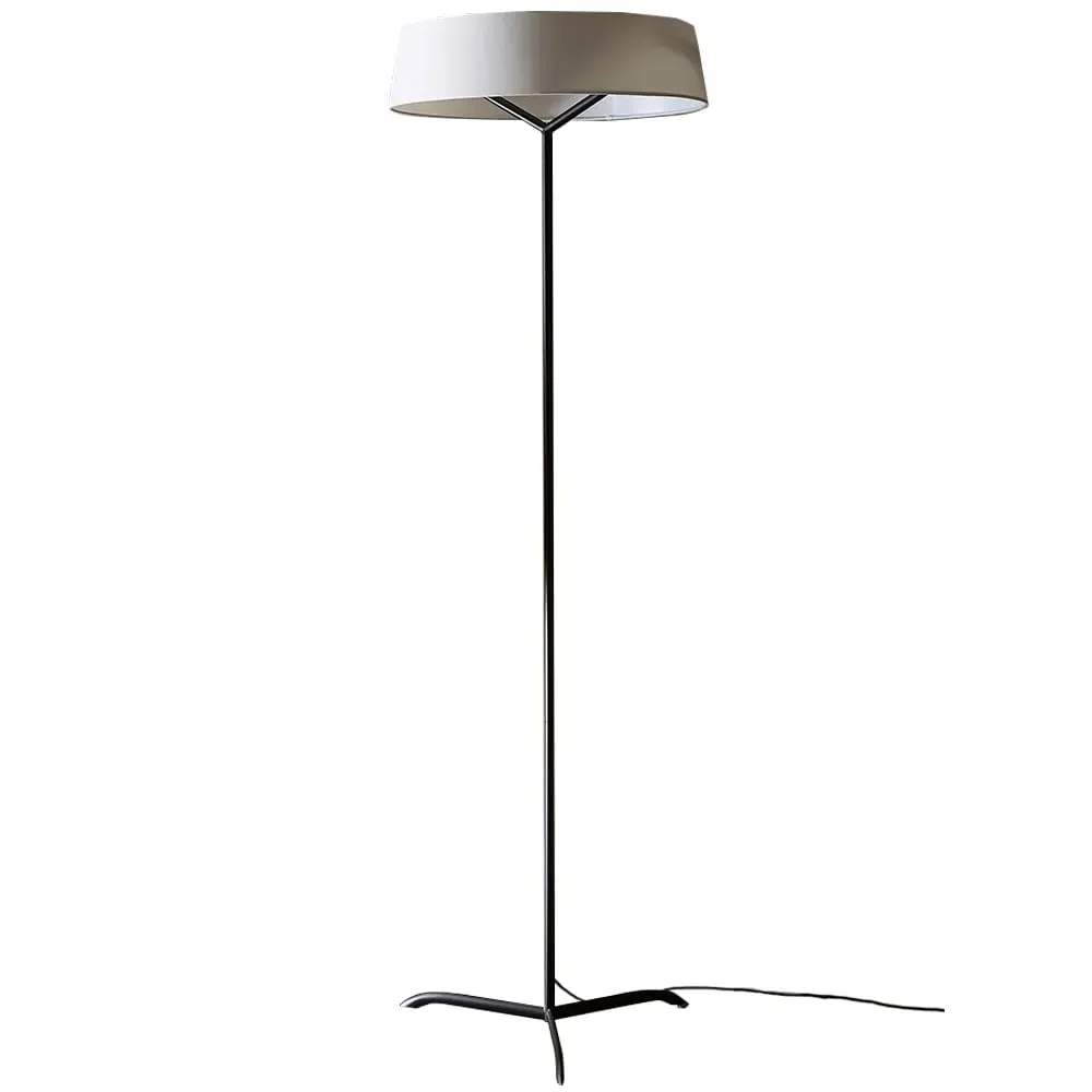 Luna Drum Shade LED Floor Lamp - Black, Metal