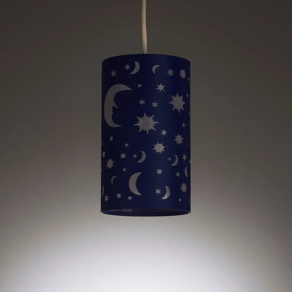 Moon and Stars Pendant Light - Navy Blue, Metal