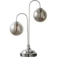 Newhaven 2 Way Smokey Glass Table Lamp - Chrome