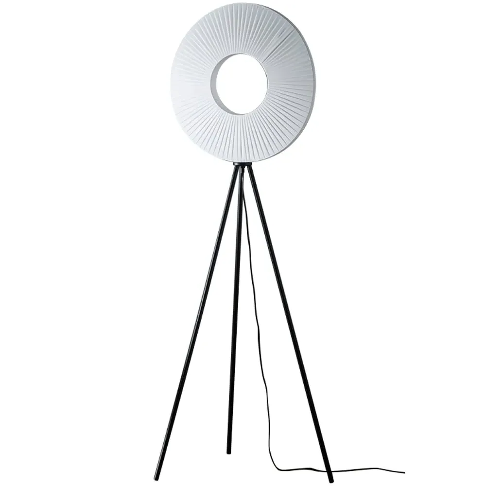 Riley Tripod Floor Lamp with LED - White, Metal