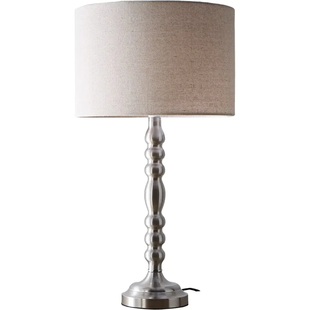 Rosa Table Lamp - Silver, Linen