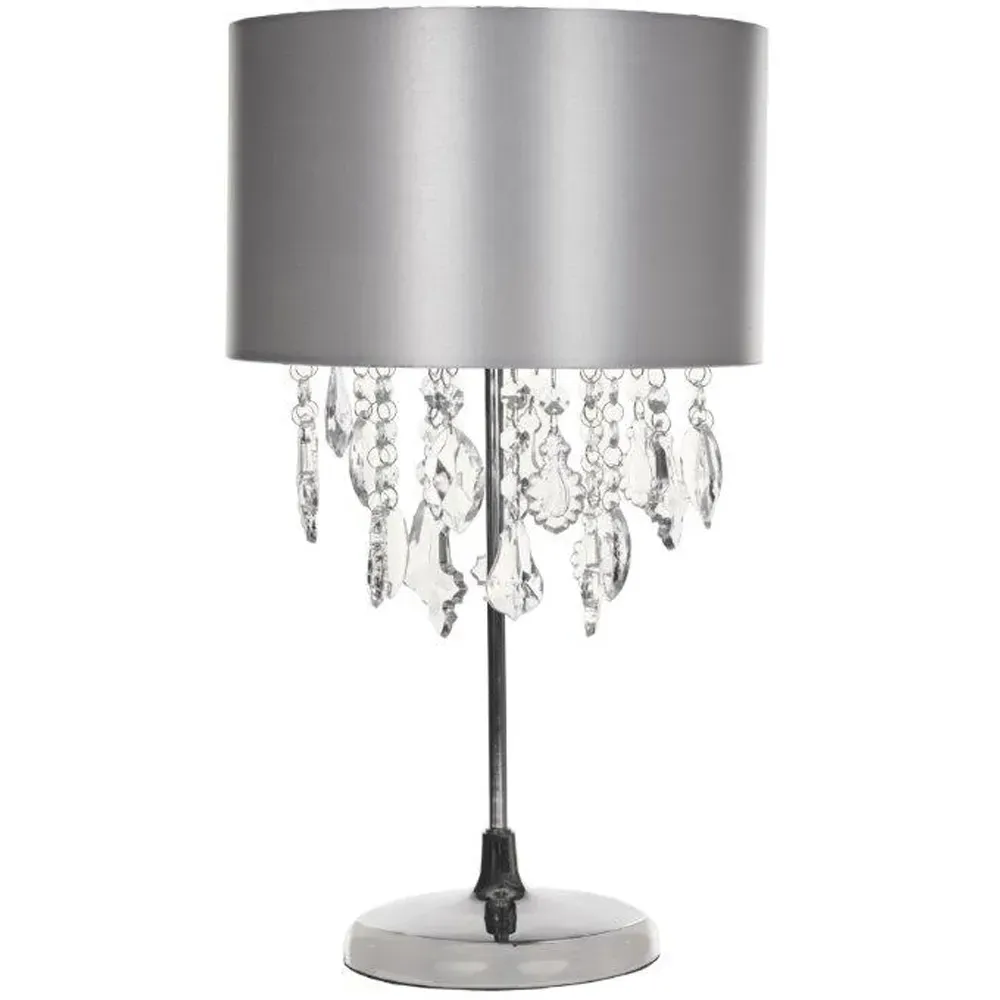 Sheldon Beaded Shade Table Lamp - Silver, Metal