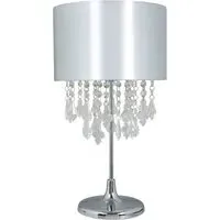 Sheldon Beaded Shade Table Lamp - Silver, Metal