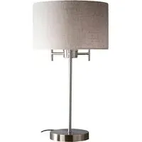 Shirley Table Lamp - Silver, Linen