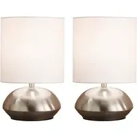 Stepped Dimming Touch Table Lamp 2 Pack - White, Chrome