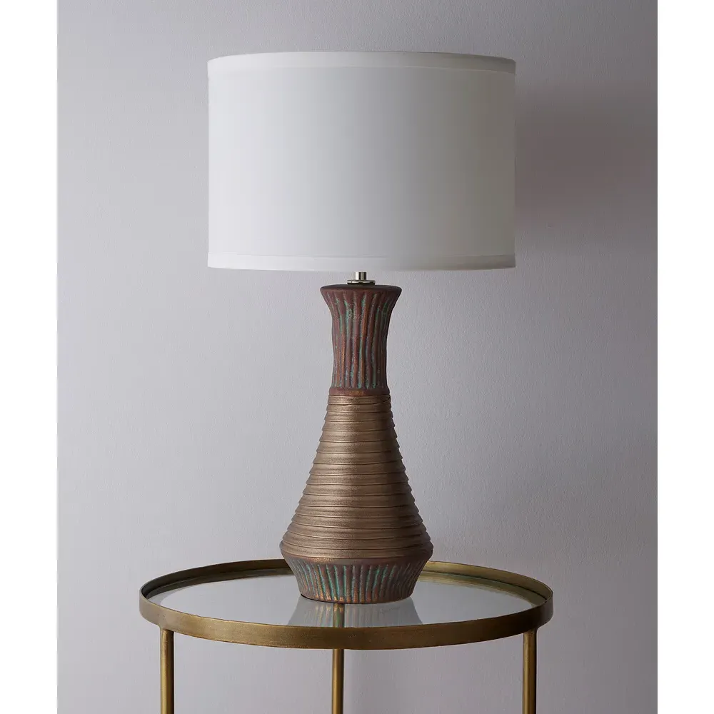 Tanga Cylinder Table Lamp - Gold, Ceramic