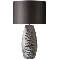 Tanga Cylinder Table Lamp - Silver, Ceramic