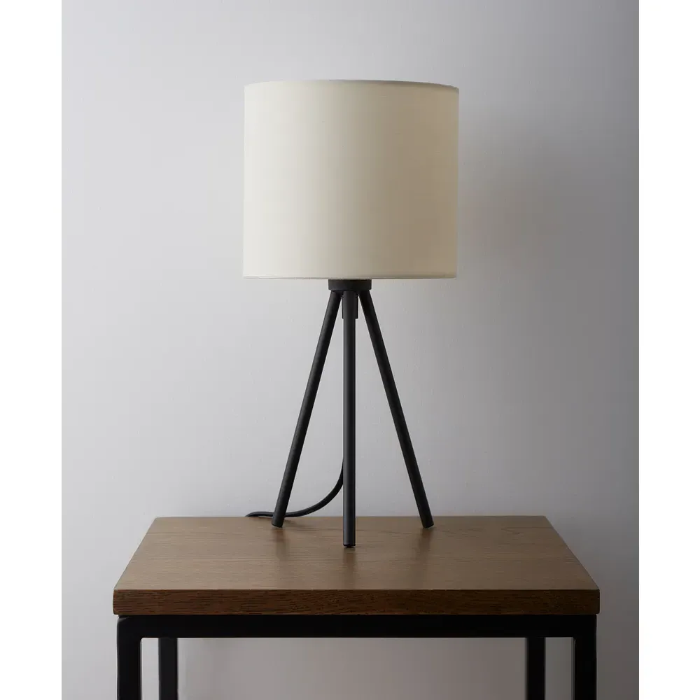 Tripod Table Lamp - Cream, Cotton