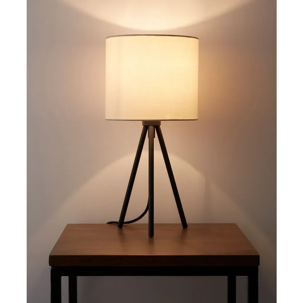 Tripod Table Lamp - Cream, Cotton