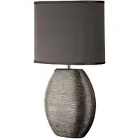 Waltham Ceramic Table Lamp with Satin Shade - Silver