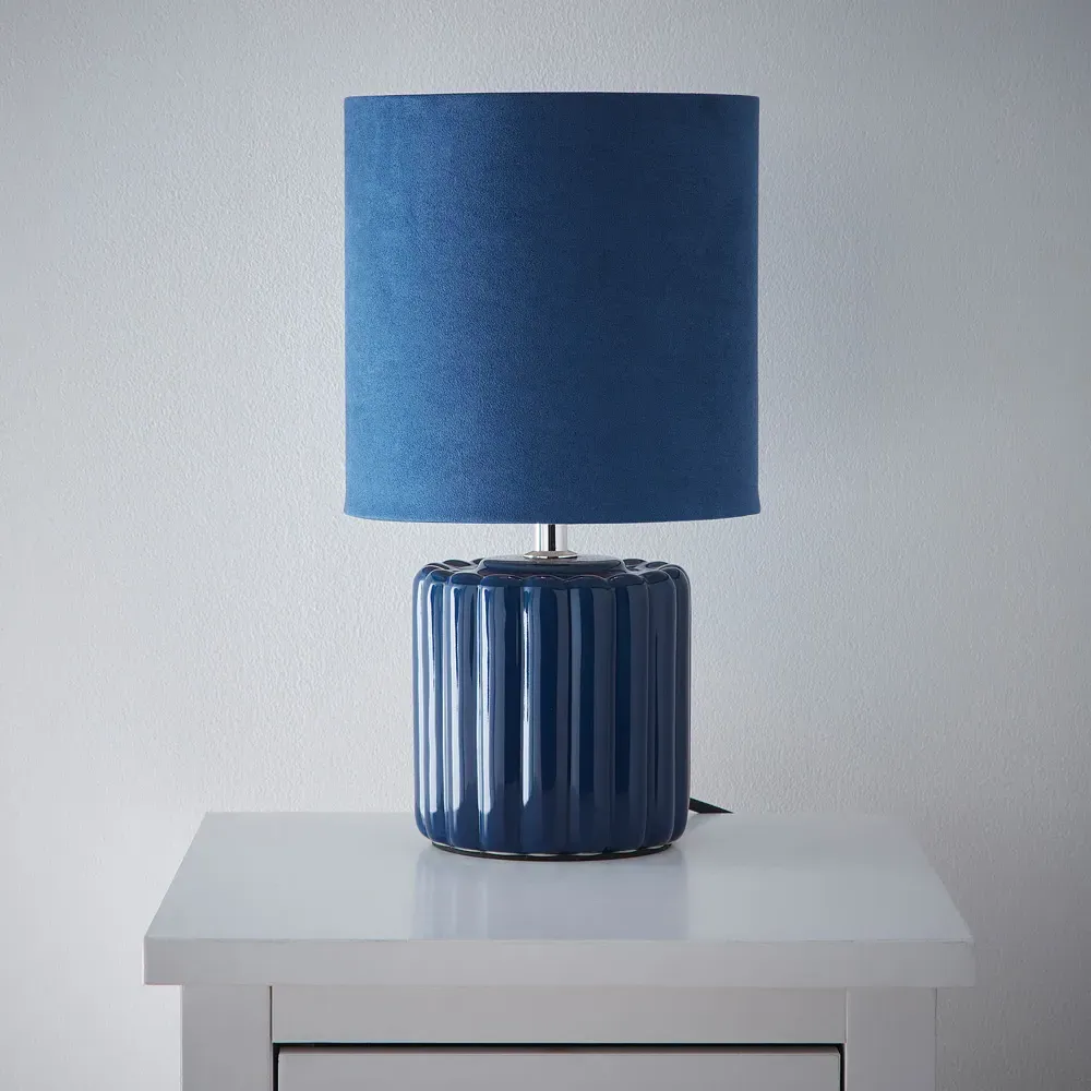 Zoe Table Lamp - Blue, Ceramic