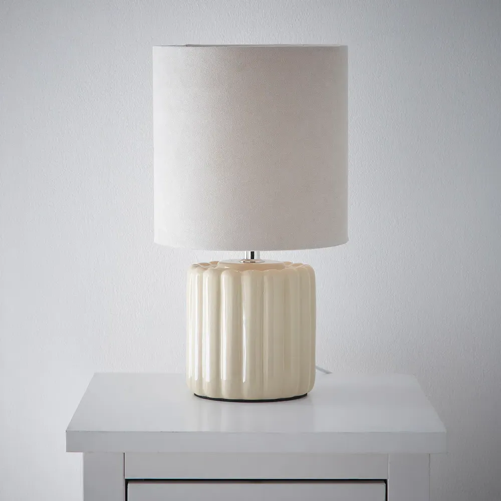 Zoe Table Lamp - Cream, Ceramic