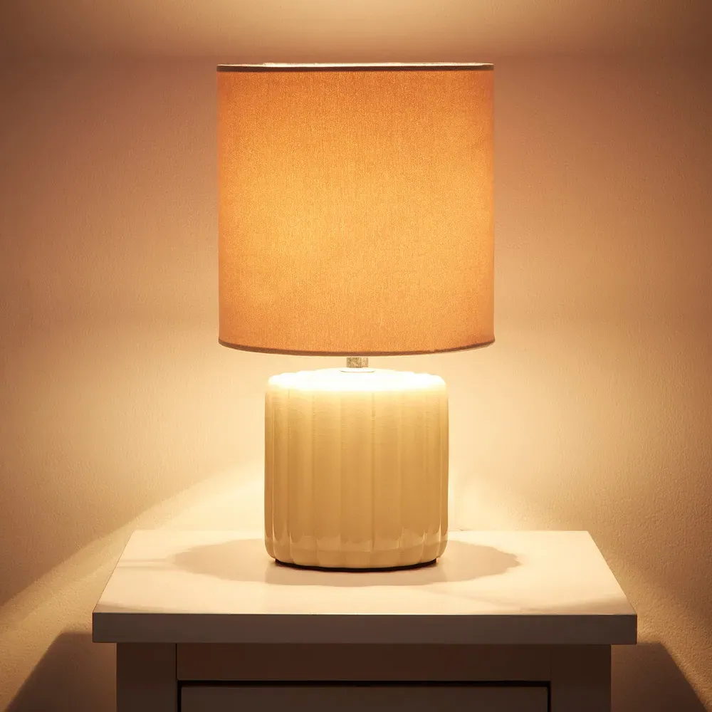 Zoe Table Lamp - Cream, Ceramic