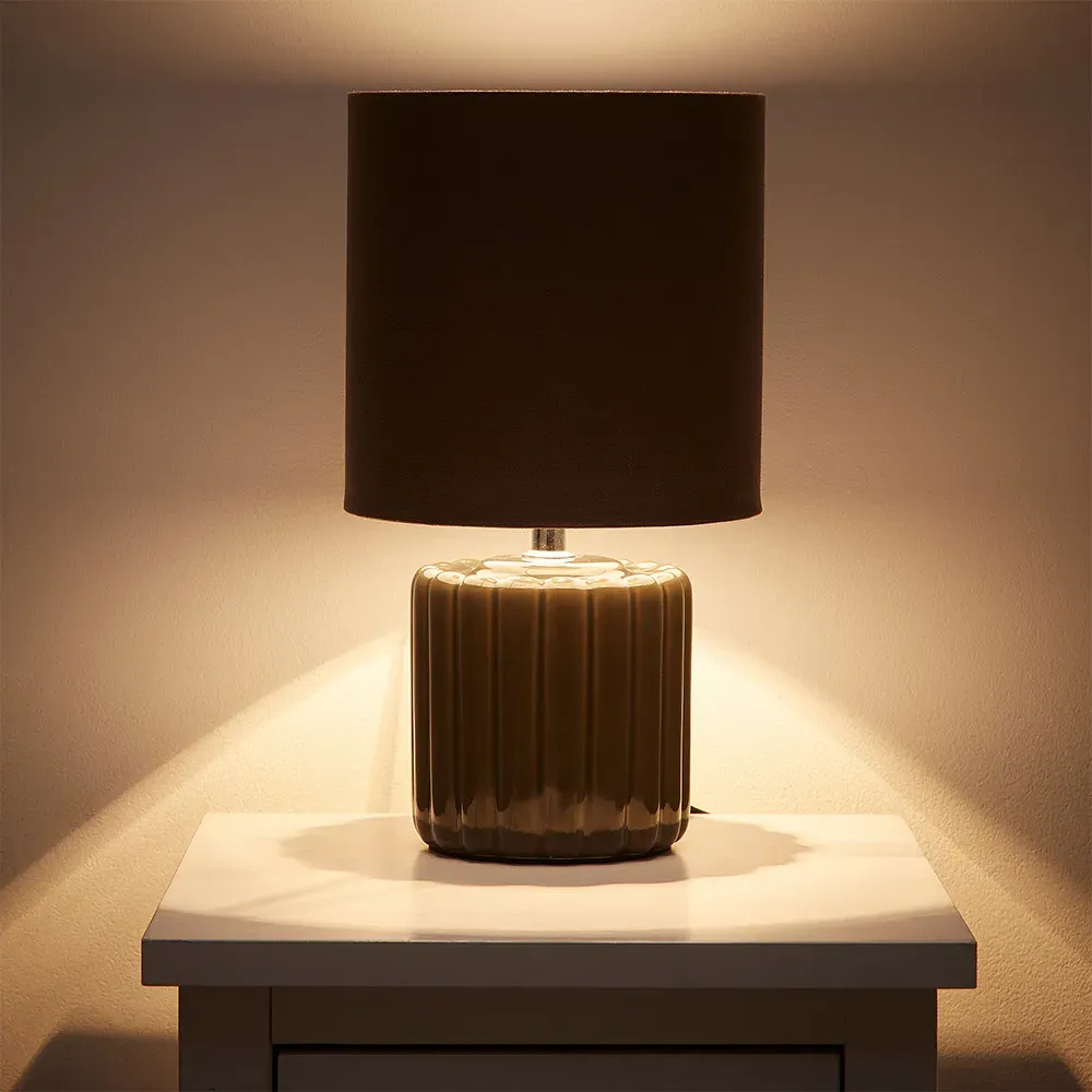 Zoe Table Lamp - Grey, Ceramic