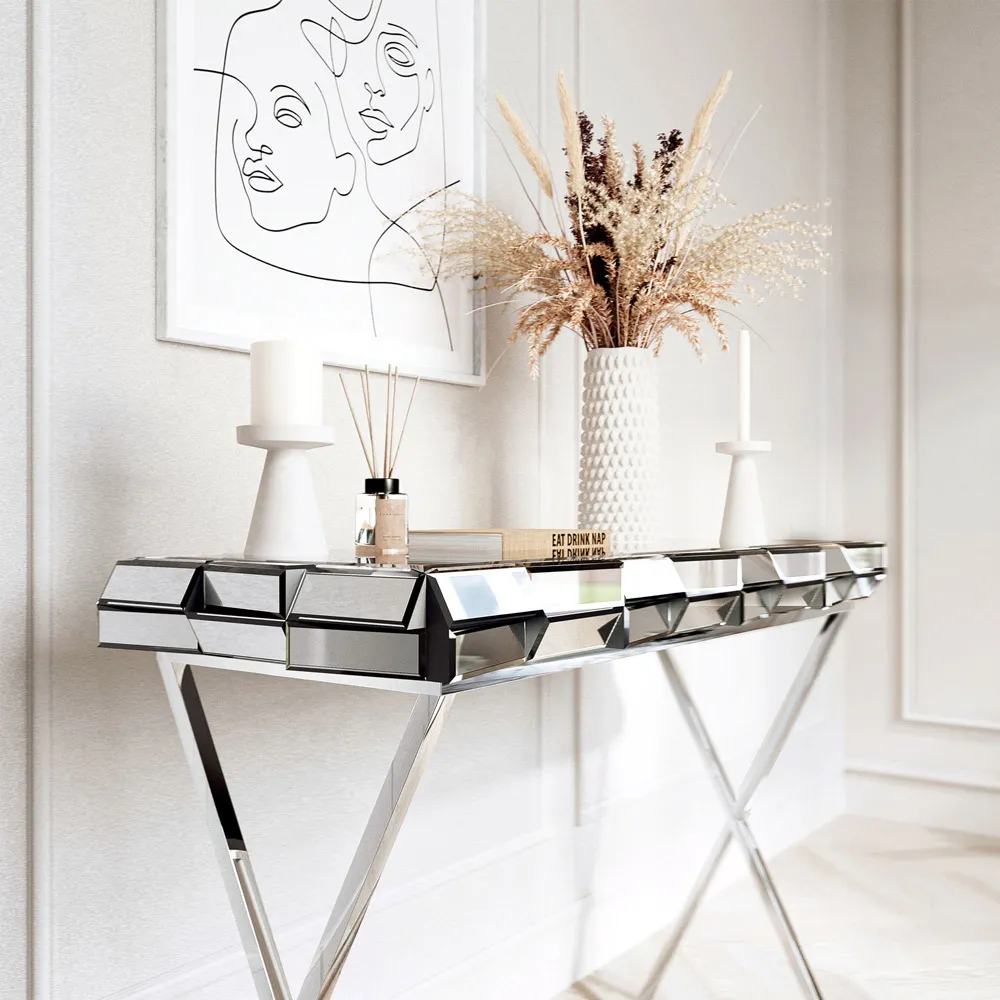 CARME Console Table - Grey, Silver