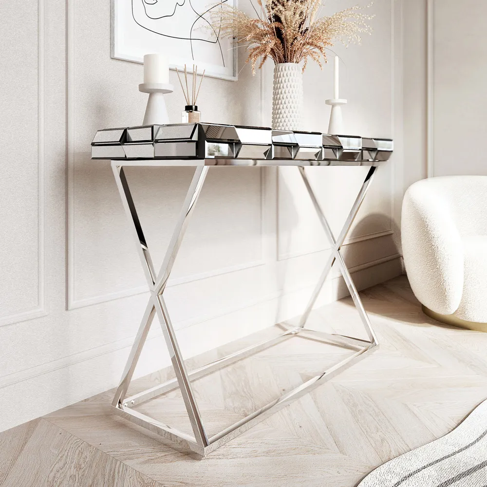 CARME Console Table - Grey, Silver