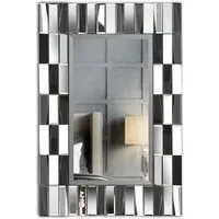 CARME Home 3D Rectangular Wall Mirror - Grey