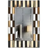 CARME Home 3D Rectangular Wall Mirror - Rose Gold