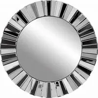 CARME Home Round Wall Mirror - Grey, Glass