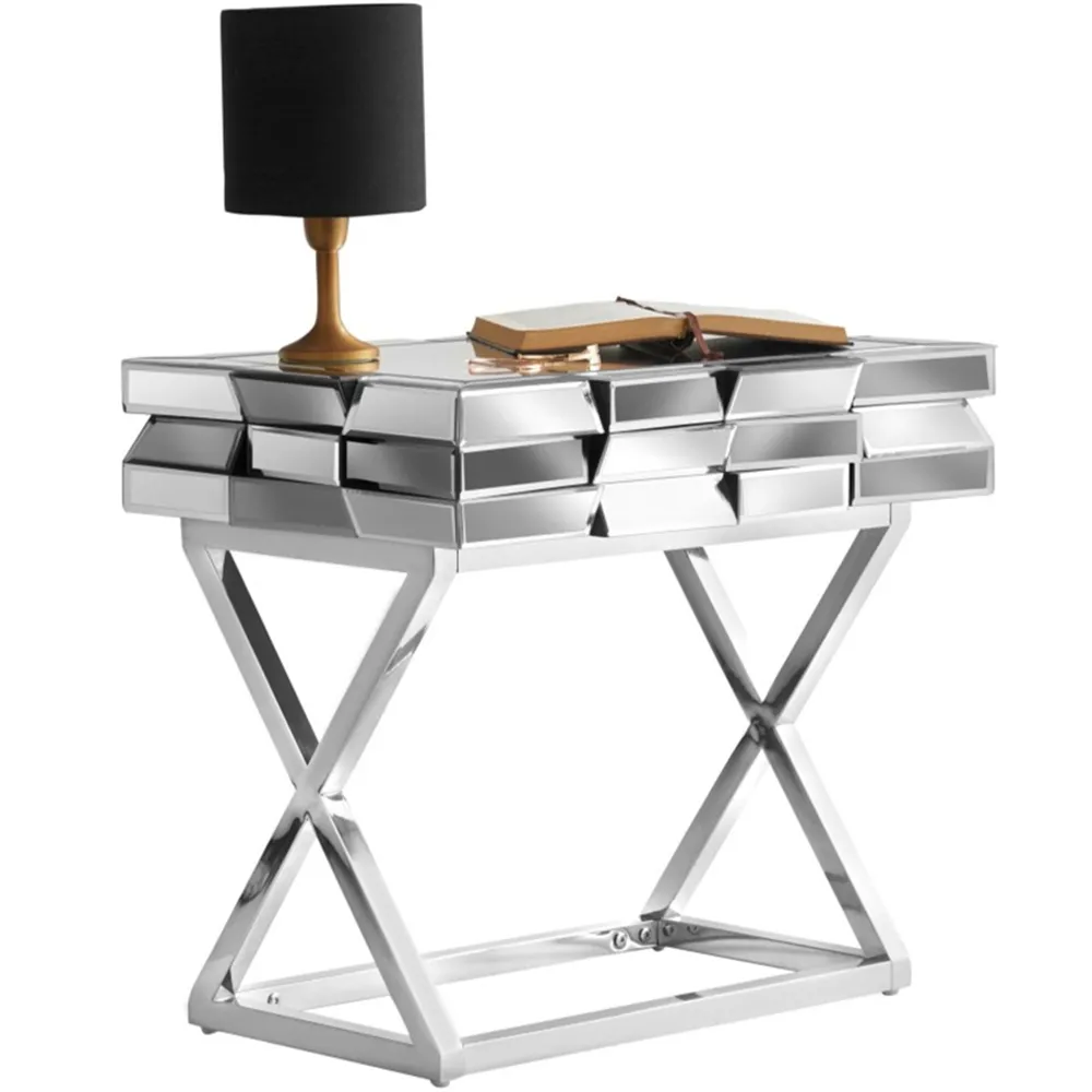 CARME Home Side Table with Drawer - Grey