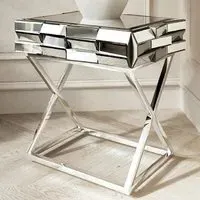 CARME Home Side Table with Drawer - Grey