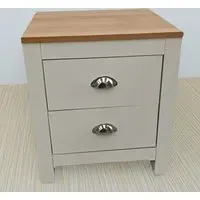 2 Drawer Bedside Table - White, Wood