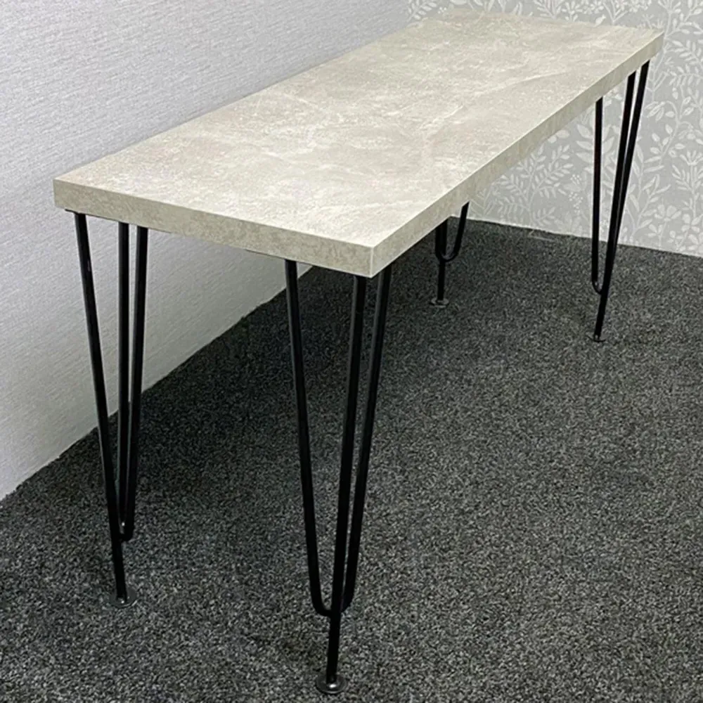 2-Seater Bench with Hairpin Legs - Grey