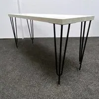 2-Seater Bench with Hairpin Legs - Grey