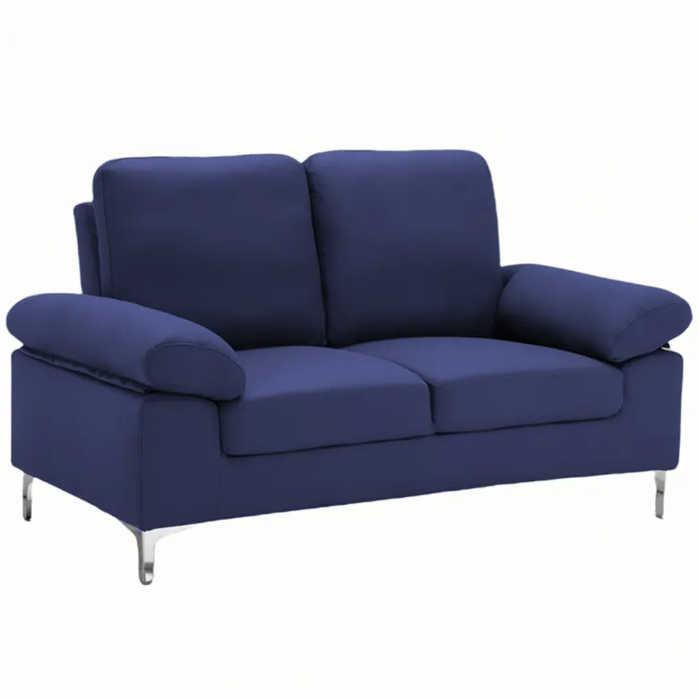 2-Seater Fabric Sofa - Blue