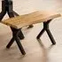 2 Seater Wooden Bench with X-Shaped Legs - Multi