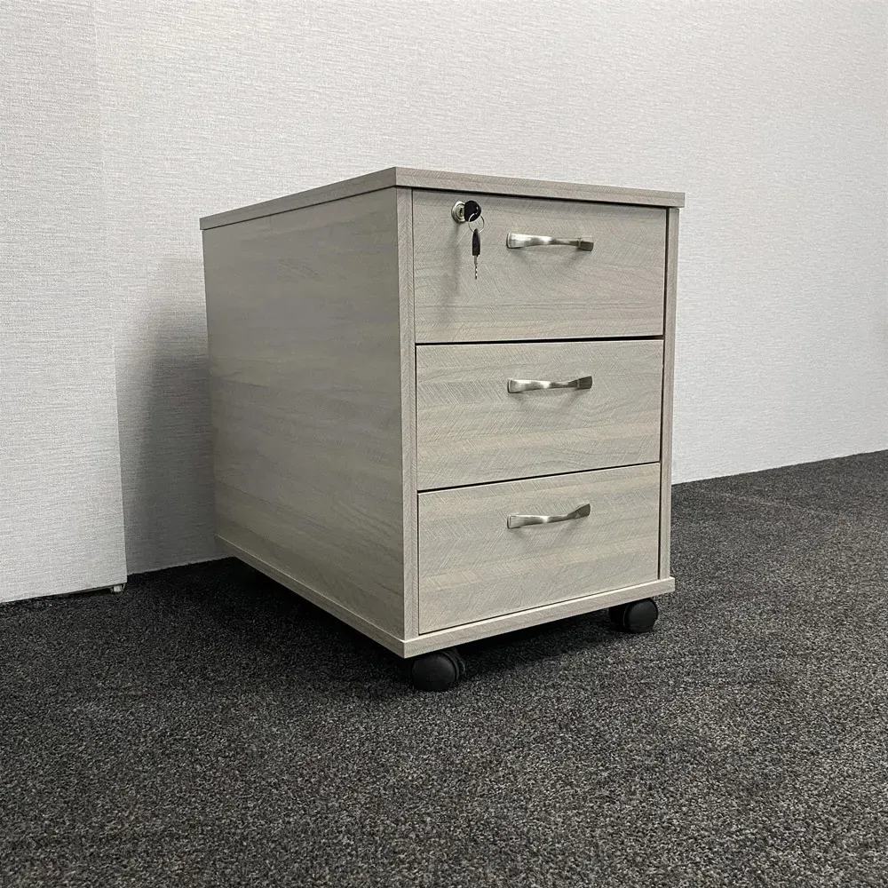 3 Drawer Under Desk Drawer Unit - Grey