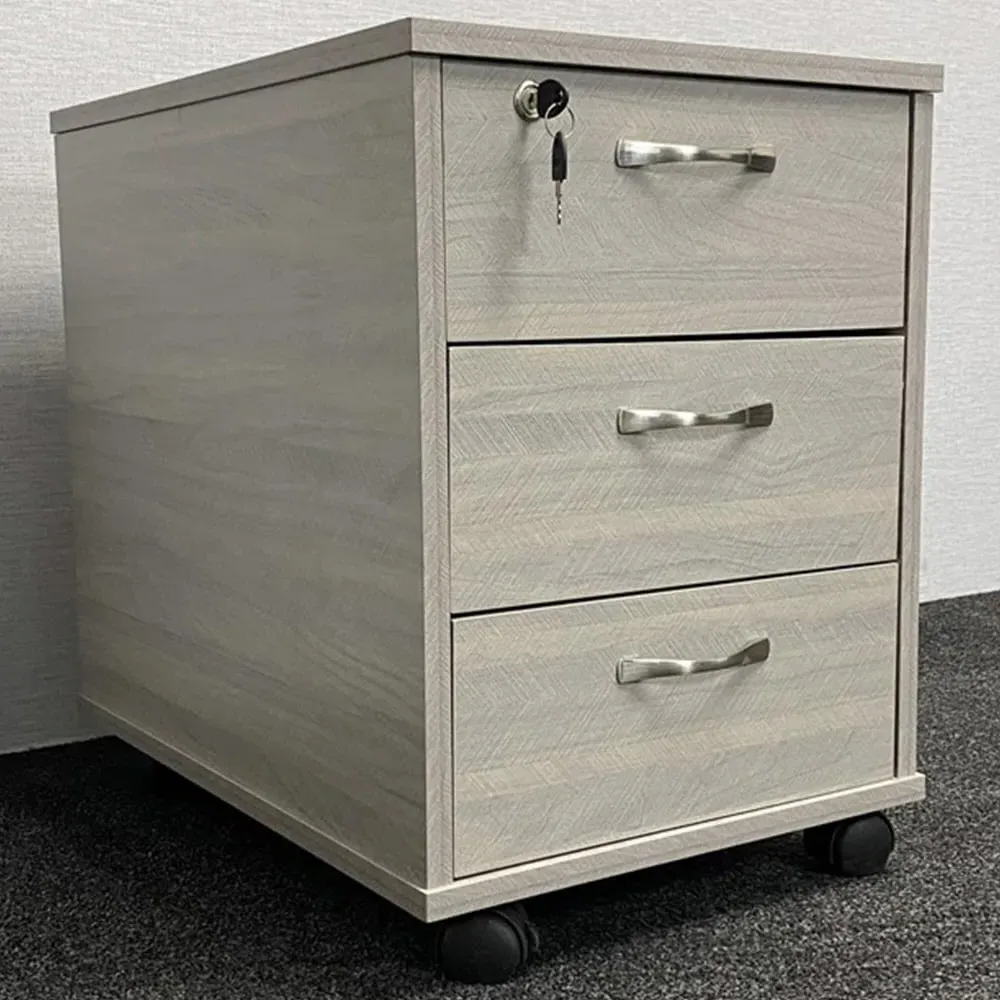 3 Drawer Under Desk Drawer Unit - Grey image
