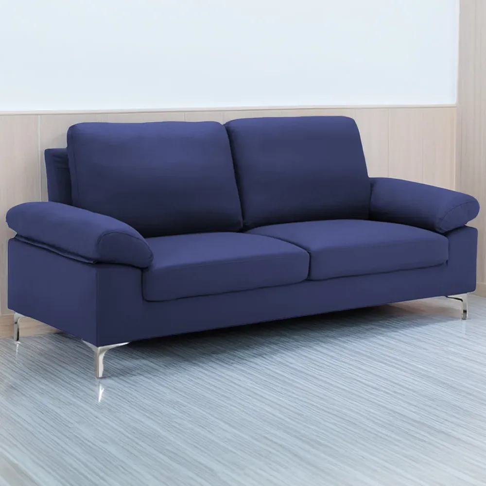 3-Seater Fabric Sofa - Blue