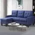 3-Seater L-Shaped Corner Sofa with Ottoman - Blue, Fabric