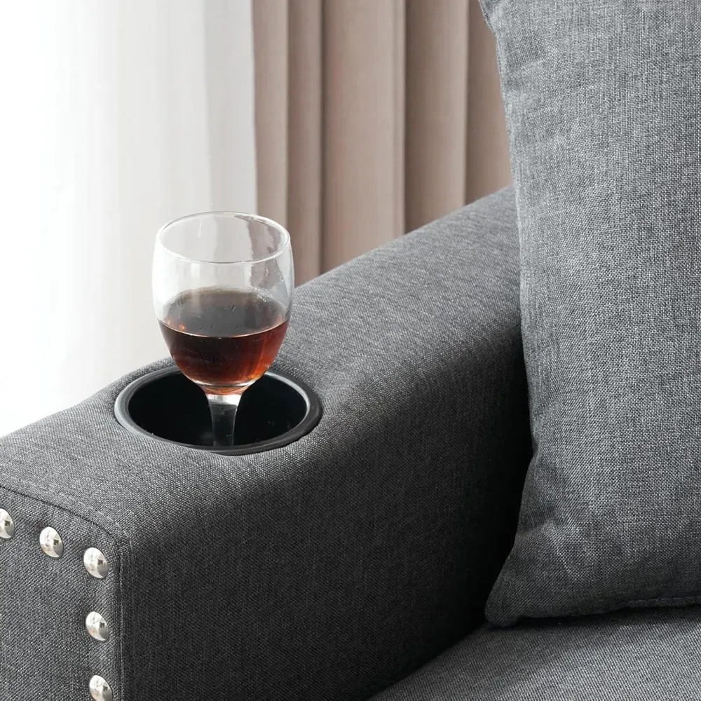 3-Seater Reversible Sectional Sofa Bed with Storage - Light Grey