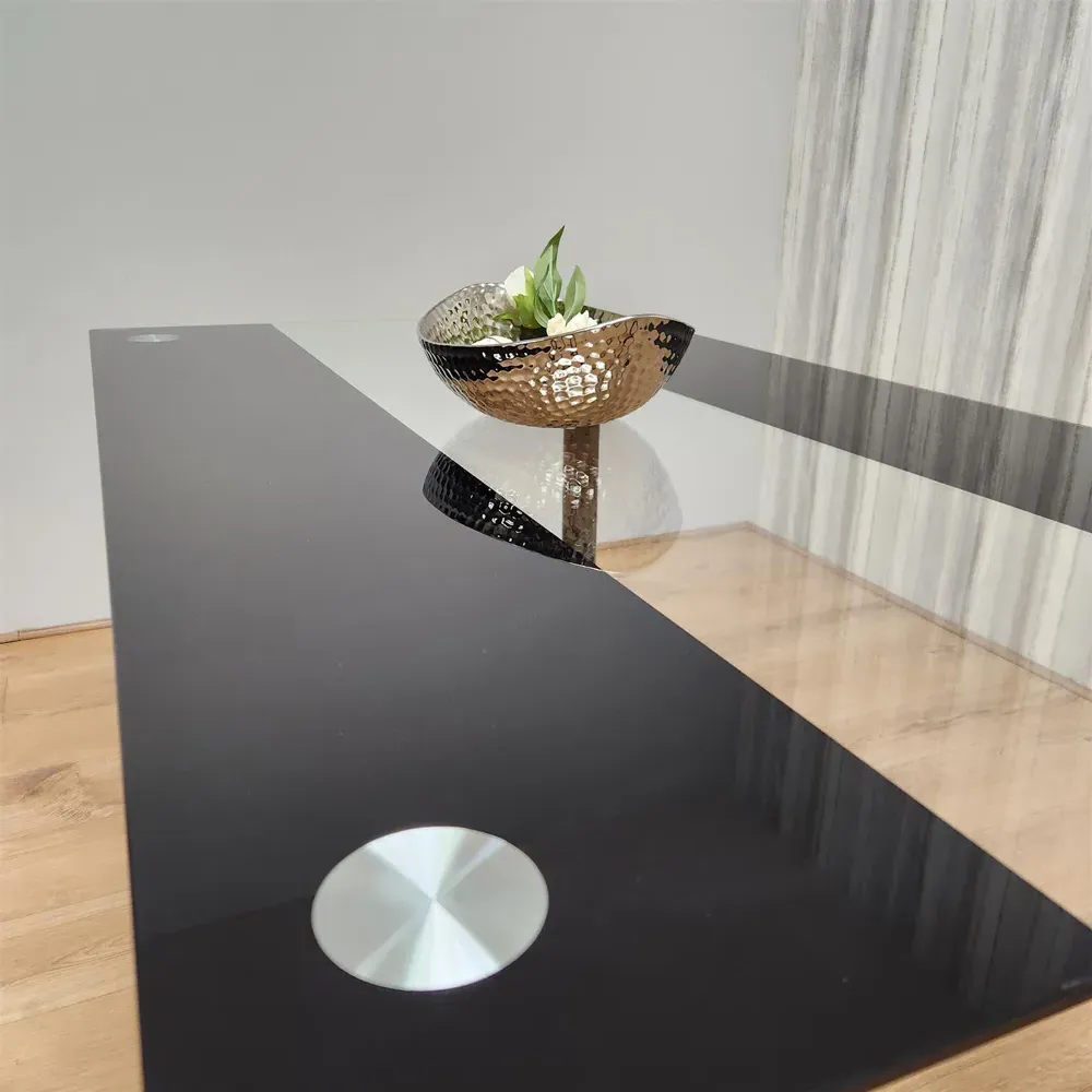 4-Seater Dining Table - Black, Glass