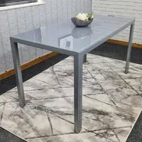 4-Seater Dining Table - Grey, Glass