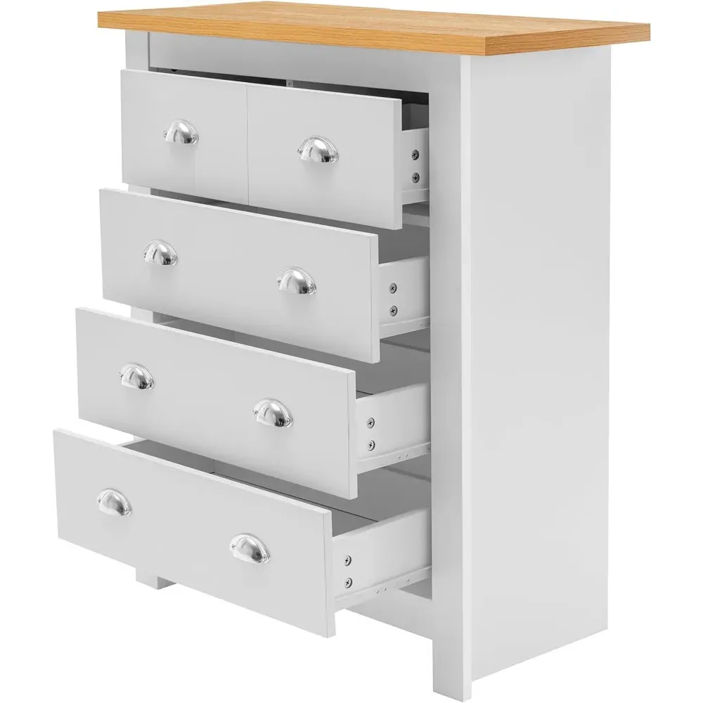5 Drawer Storage Chest - White, Wood